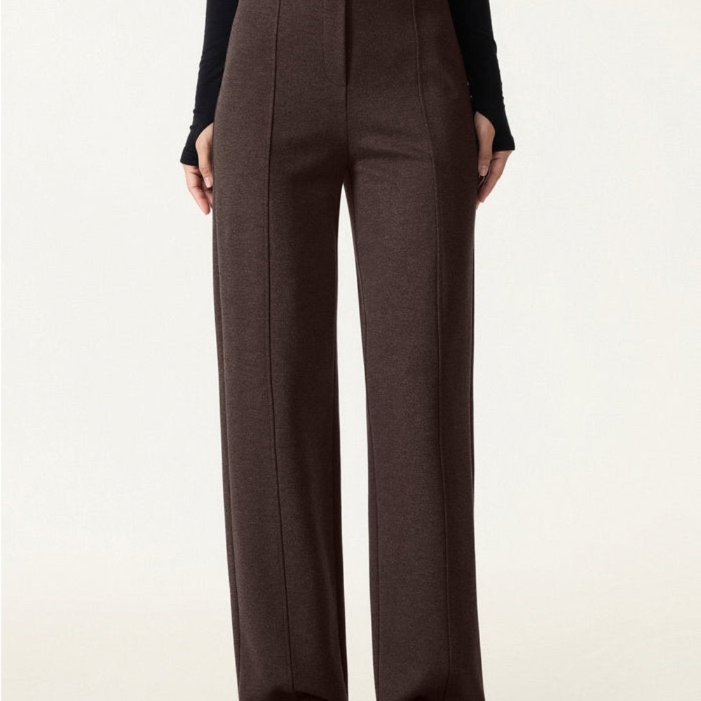 OGL Stretch Ponte High Rise Straight Leg Pants - NWT size M in espresso